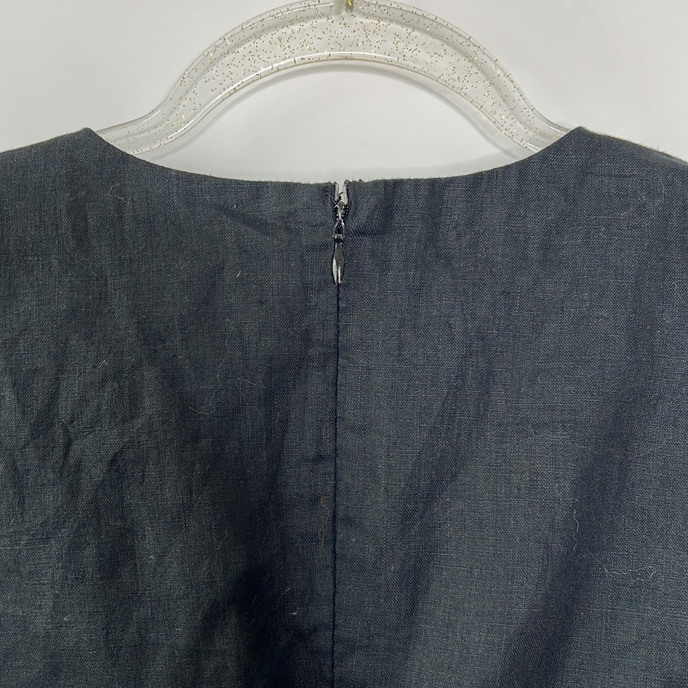 LIONESS Black Linen Mini Dress Sz Medium - Picture 8 of 12